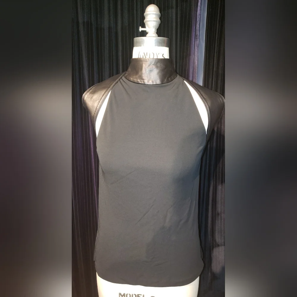 Tom Ford Gucci 100% viscose 100% lambskin leather Black razor tank top Bow 40 - Picture 12 of 16